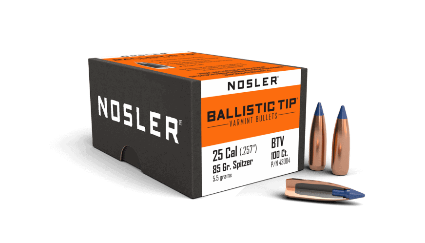 Featured image for “Nosler 25 Cal 85gr Ballistic Tip Varmint (100ct)”