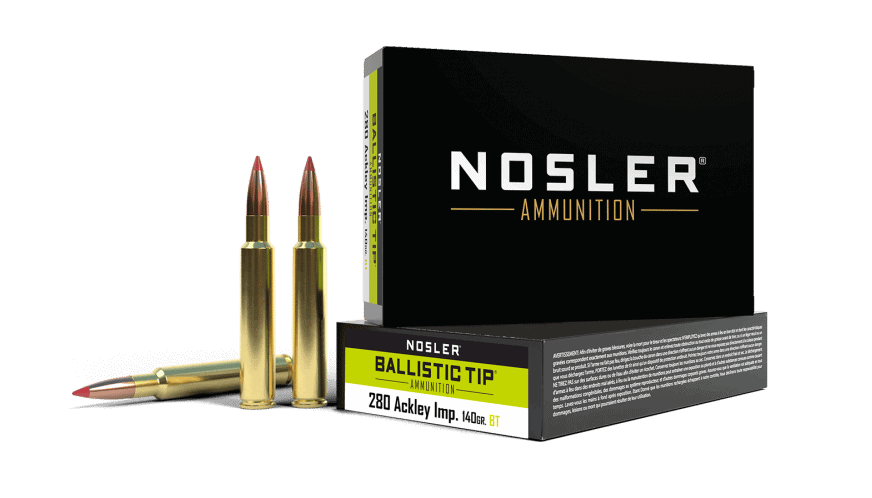Nosler 280 Ackley Improved 140gr Ballistic Tip Hunting Ammunition (20ct) - 43504