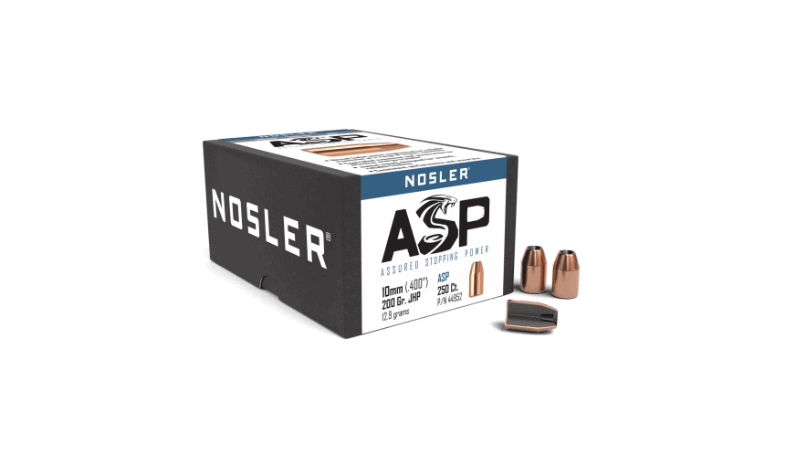 Featured image for “Nosler 10mm 200gr JHP ASP (250ct)”