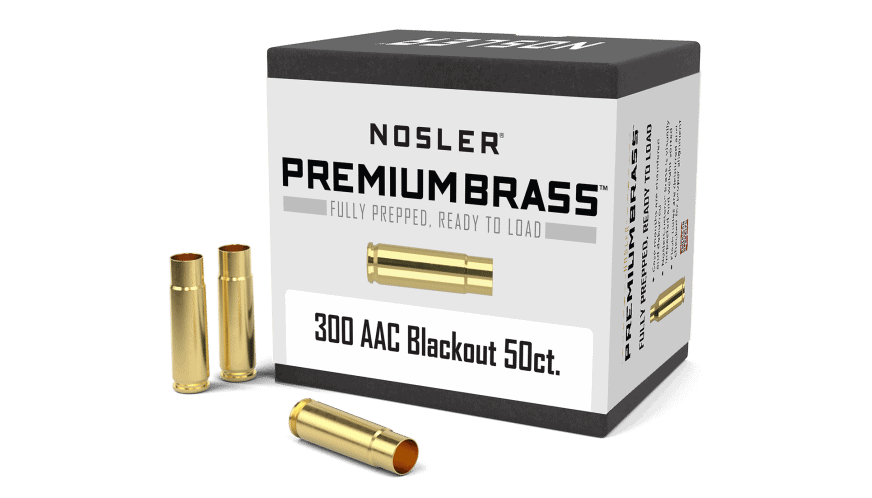 Featured image for “Nosler 300 AAC Blackout Premium Brass (50ct)”