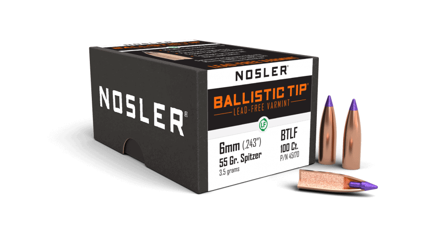 Featured image for “Nosler 243 Cal 6mm 55gr Ballistic Tip Lead Free (100ct)”