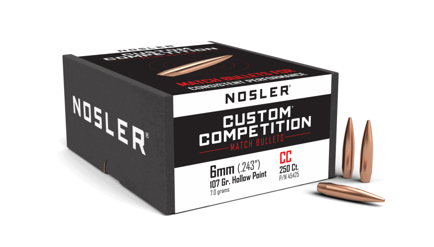 Featured image for “Nosler 243 Cal 6mm 107gr HPBT Custom Competition (250ct)”