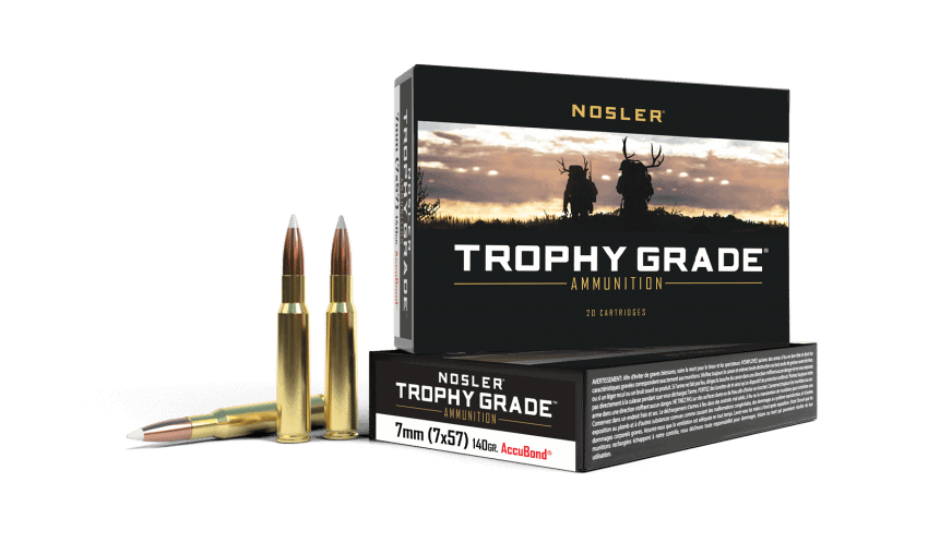Featured image for “Nosler 7x57 Mauser 140gr AccuBond Trophy Grade Ammunition (20ct)”