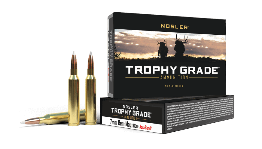 Featured image for “Nosler 7mm Rem Mag 160gr AccuBond Trophy Grade Ammunition (20ct)”
