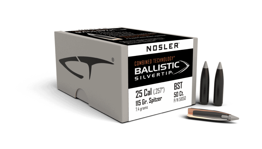 Featured image for “Nosler 25 Cal 115gr Ballistic Silvertip (50ct)”