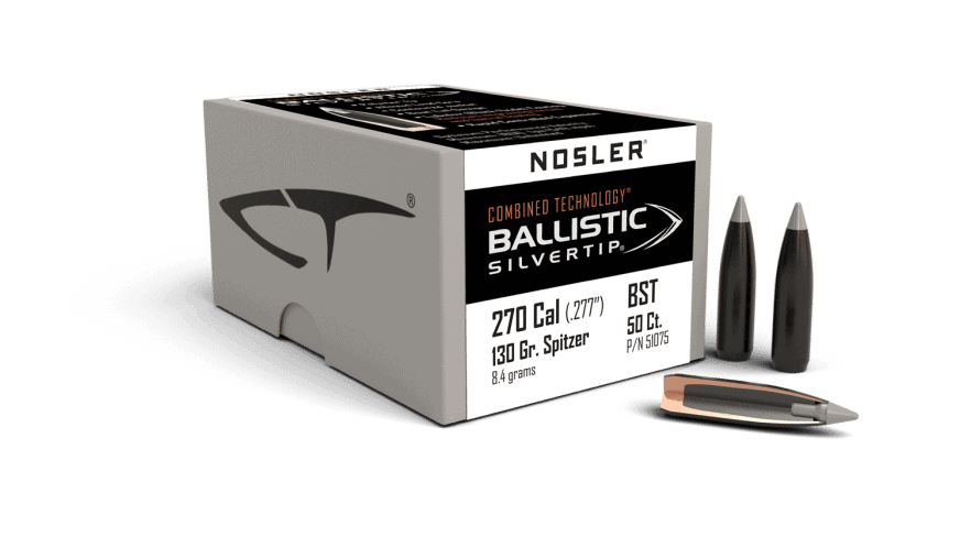 Featured image for “Nosler 270 Cal 130gr Ballistic Silvertip (50ct)”