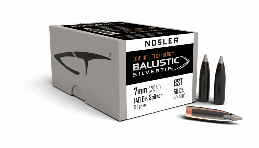 Featured image for “Nosler 284 Cal 7mm 140gr Ballistic Silvertip (50ct)”
