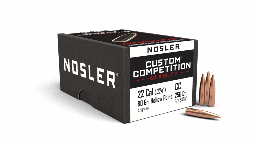 Featured image for “Nosler 22 Cal 80gr HPBT Custom Competition (250ct)”
