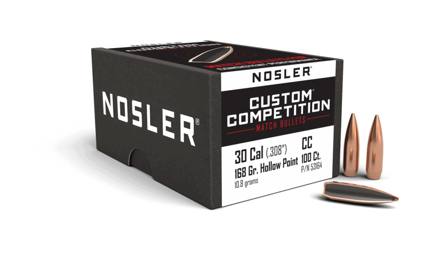 Featured image for “Nosler 30 Cal 168gr HPBT Custom Competition (100ct)”