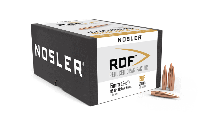 Featured image for “Nosler 243 Cal 6mm 115gr RDF (500ct)”