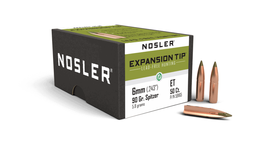 Featured image for “Nosler 243 Cal 6mm 90gr Expansion Tip (50ct)”