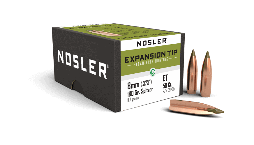 Featured image for “Nosler 8mm 180gr Expansion Tip Lead Free (50ct)”
