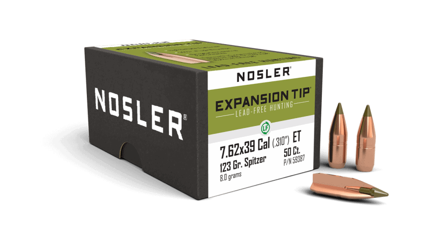 Featured image for “Nosler 7.62x39mm 123gr Expansion Tip Lead Free (50ct)”