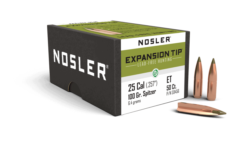 Featured image for “Nosler 25 Cal 100gr Expansion Tip Lead Free (50ct)”