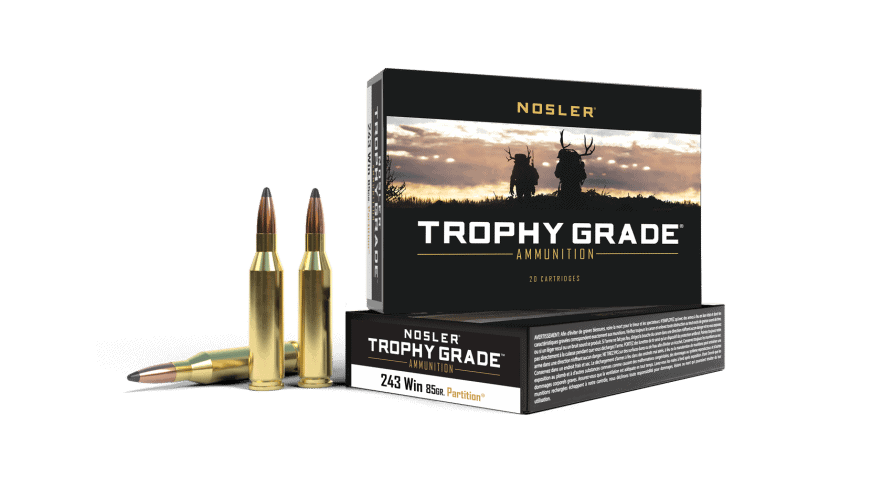 Featured image for “Nosler 243 Win 85gr Partition Trophy Grade Ammunition (20ct)”