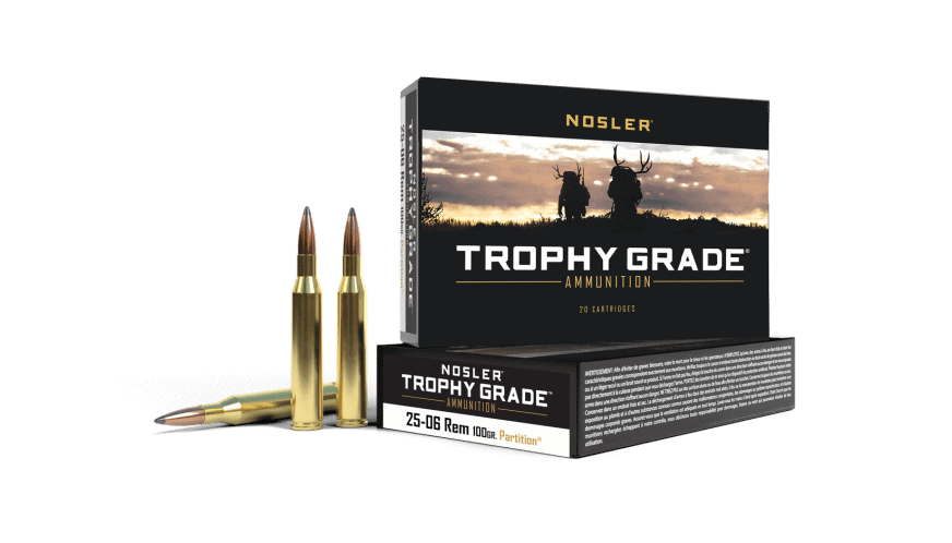 Featured image for “Nosler 25-06 Rem 100gr Partition Trophy Grade Ammunition (20ct)”