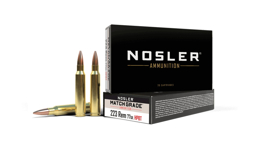 Featured image for “Nosler 223 Rem 77gr Custom Competition Match Grade Ammunition (20ct)”