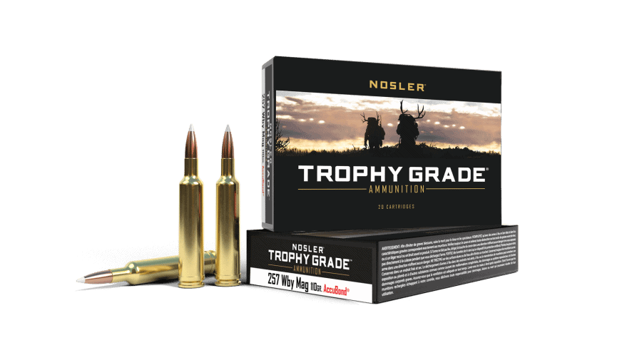Featured image for “Nosler 257 Wby Mag 110gr AccuBond Trophy Grade Ammunition (20ct)”