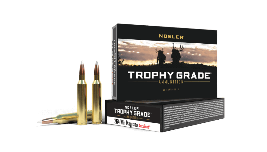 Featured image for “Nosler 264 Win Mag 130gr AccuBond Trophy Grade Ammunition (20ct)”