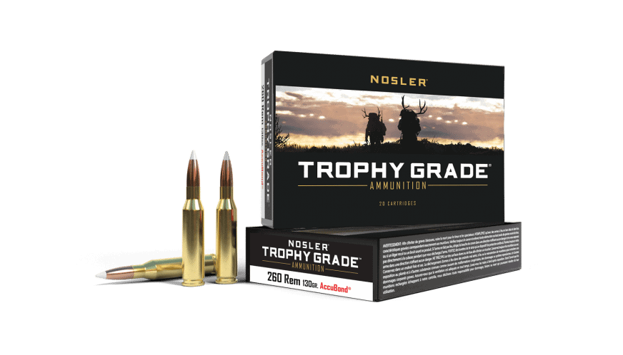 Featured image for “Nosler Trophy Grade 260 Rem 130gr AccuBond Ammunition (20ct)”