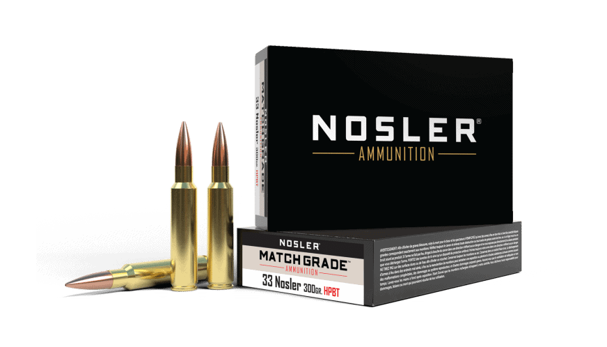 Featured image for “Nosler 33 Nosler 300gr Custom Competition Match Grade Ammunition (20ct)”