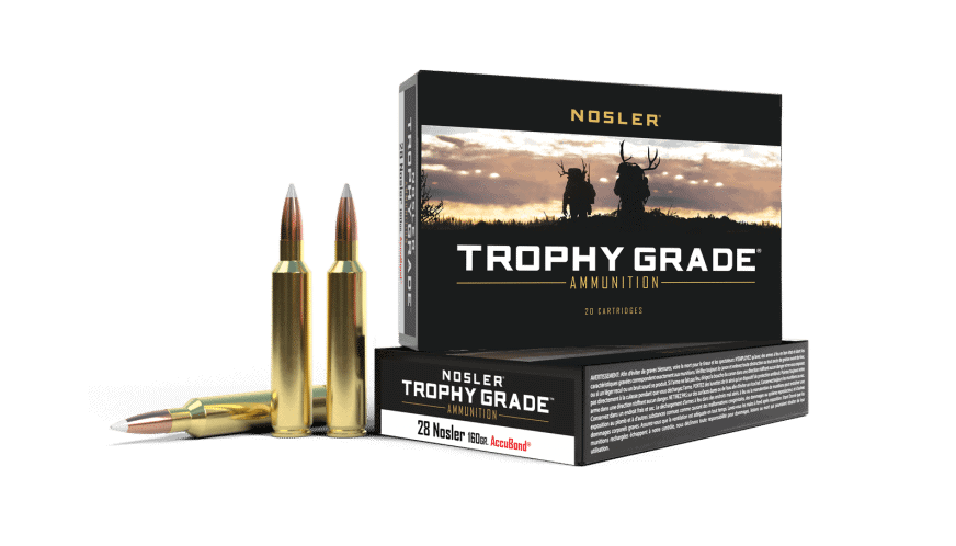 Featured image for “Nosler 28 Nosler 160gr AccuBond Trophy Grade Ammunition (20ct)”