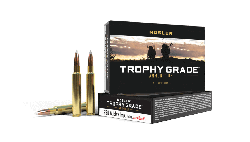 Featured image for “Nosler 280 Ackley Improved 140gr AccuBond Trophy Grade Ammunition (20ct)”