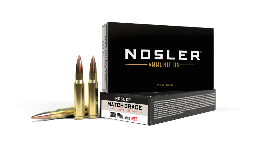 Featured image for “Nosler 308 Win 155gr HPBT Custom Competition Match Grade Ammunition (20ct)”