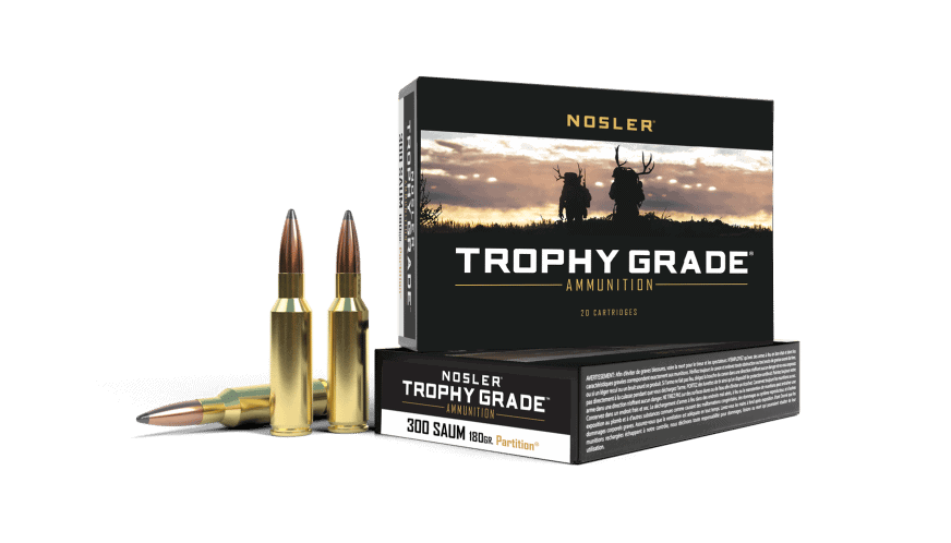 Featured image for “Nosler 300 SAUM 180gr Partition Trophy Grade Ammunition (20ct)”