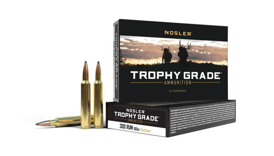 Featured image for “Nosler 300 RUM 165 Partition Trophy Grade Ammunition (20ct)”