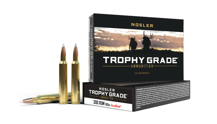 Featured image for “Nosler 300 RUM 180 AccuBond Trophy Grade Ammunition (20ct)”