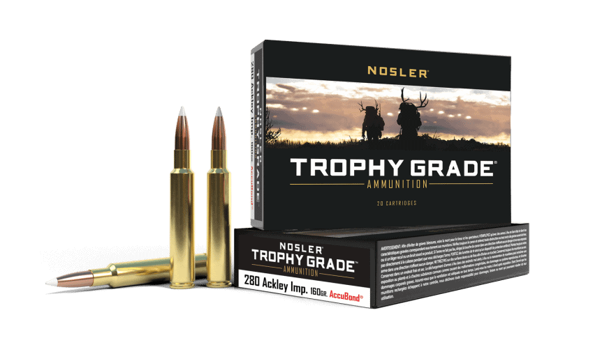 Featured image for “Nosler 280 Ackley Improved 160gr AccuBond Trophy Grade Ammunition (20ct)”