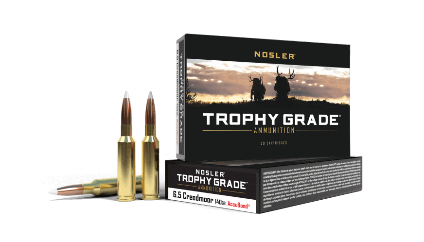 Featured image for “Nosler 6.5 Creedmoor 140gr AccuBond Trophy Grade Ammunition (20ct)”