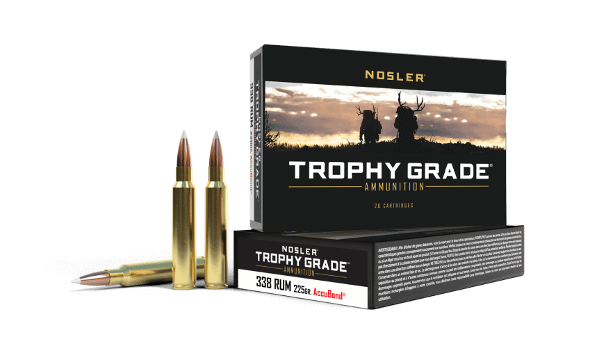 Featured image for “Nosler 338 RUM 225 AccuBond Trophy Grade Ammunition (20ct)”
