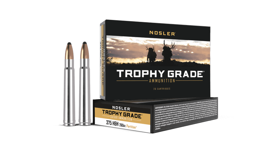 Featured image for “Nosler 375 H&H Mag 260gr Partition Trophy Grade Ammunition (20ct)”