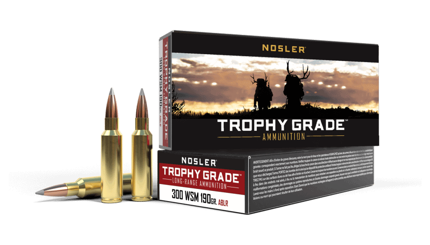 Featured image for “Nosler 300 WSM 190gr AccuBond Long Range Trophy Grade Ammunition (20ct)”