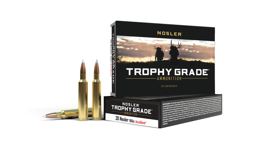 Featured image for “Nosler 30 Nosler 180gr AccuBond Trophy Grade Ammunition (20ct)”