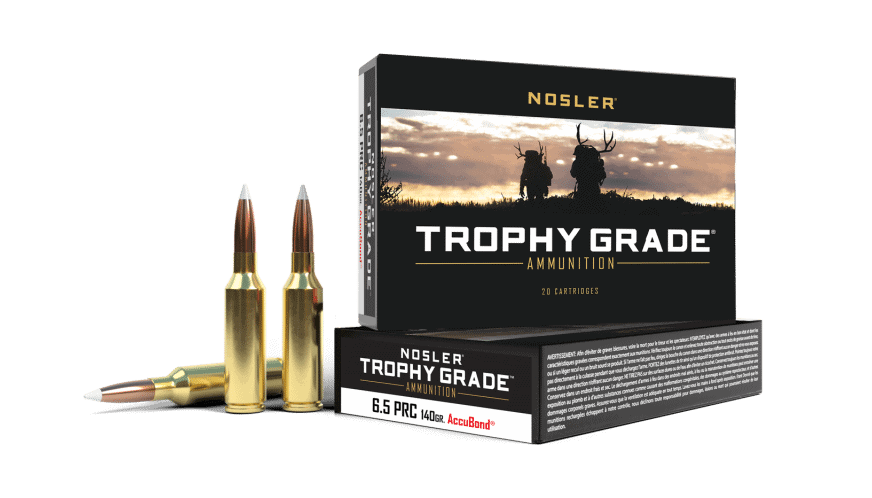 Featured image for “Nosler 6.5 PRC 140gr AccuBond Trophy Grade Ammunition (20ct)”