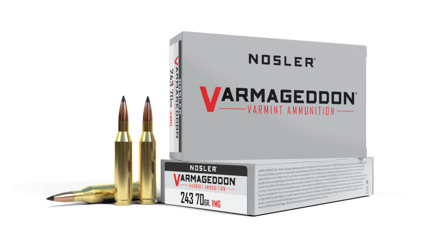 Featured image for “Nosler 243 Win 70gr FB Tipped Varmageddon Ammunition (20ct)”