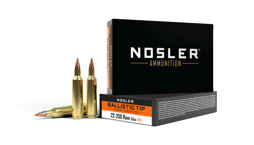 Featured image for “Nosler 22-250 Rem 55gr Ballistic Tip Varmint Ammunition (20ct)”
