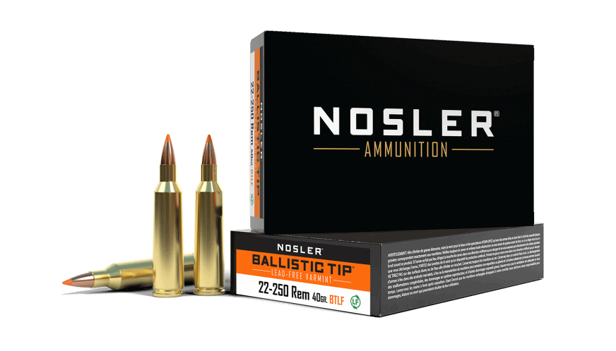 Featured image for “Nosler 22-250 Rem 40gr Ballistic Tip Lead Free Varmint Ammunition (20ct)”