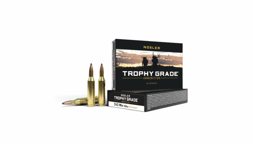 Featured image for “Nosler .243 Win 100gr Partition Trophy Grade Ammunition (20ct)”