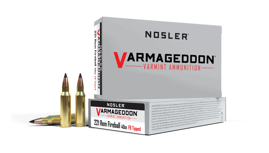 Featured image for “Nosler 221 Rem Fireball 40gr FB Tipped Varmageddon Ammunition (20ct)”