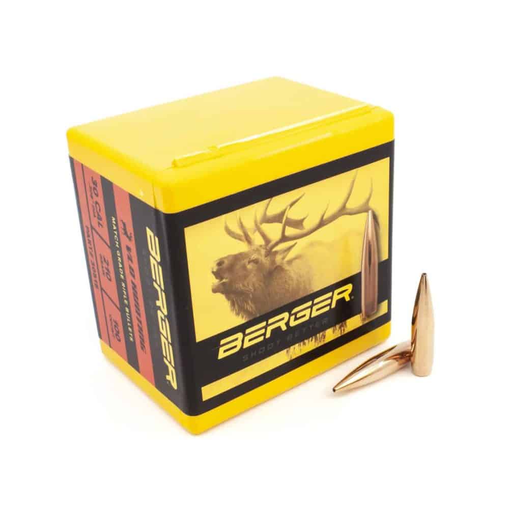 Berger 30 Cal 210 Grain Very Low Drag (VLD) Hunting Rifle Bullets