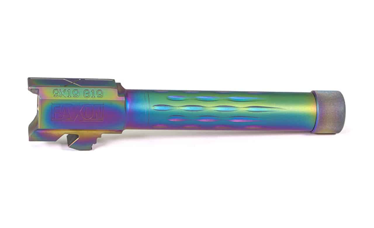 Featured image for “Faxon Flame Fluted Threaded Chameleon Barrel For Glock 19”
